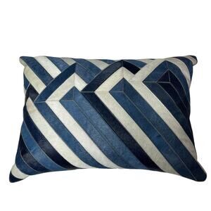 Z Gallerie Cowhide Leather Throw Pillow Duck Feather Down Modern 16X22